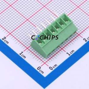 MX128-2.54-07P-GN01-Cu-Y-A Screw Terminal Block Through hole Component (THT),P=2.54mm Connector 1x7P 2.54mm Green Through Hole - Product Image 1