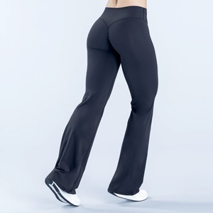 Pantalon de <span class=keywords><strong>yoga</strong></span> pour femme, taille haute, élastique, respirant, effet push-up, coupe évasée, jambe large, pour la danse et le sport, idéal pour l'export. - Product Image 3