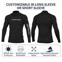 Haut de bain à manches longues à séchage rapide avec logo personnalisé pour hommes, protection UV, surf, natation