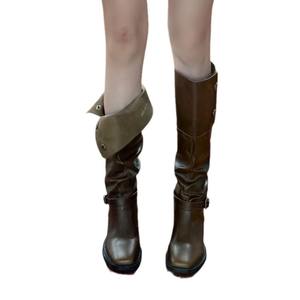 Botas Altas de Mujer Estilo Punk con Suela Gruesa, Diseño Exclusivo, Pantorrilla Ancha, Cómodas y a la Moda, Tipo Biker, Novedad 2026 - Product Image 5