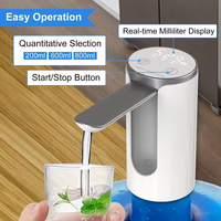 Dispenser air lipat Tombol sentuh, 3 pengaturan kuantitatif pompa air minum Display LED pengisian Tipe C