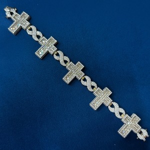 Top Demanded Moissanite Diamond 925 Sterling Silver <b>Infinity</b> Cross Hip Hop Cuban <b>Bracelet</b> Iced Out Bling Jewelry At Low Price - Product Image 2