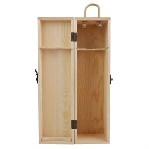 Caja de Regalo para Vino Individual de Madera de Pino Natural, con Asa de Cuerda, Portátil, Caja de Embalaje de Madera para Licores, Estuche de Regalo de Lujo - Product Image 4