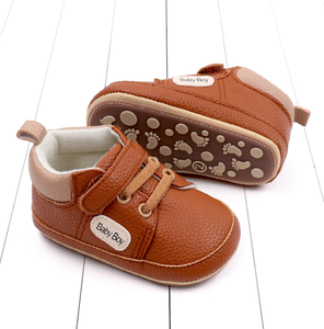 Chaussures de marche décontractées montantes pour garçons, couleur unie, avec lettres décoratives, semelle souple en caoutchouc, anti-chute - Product Image 5