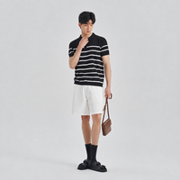 Shorts décontractés pour hommes en coton tissé respirant, coupe ample, taille mi-haute élastique, fermeture éclair, couleur unie, collection Printemps-Été, OEM/ODM