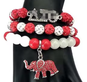Rouge Delta Sigma Sgrho Alpha Kapp Alpha OES Rose Vert Sororité Fraternité Bracelet Ensemble Bijoux ZETA PHI BETA DOVE <span class=keywords><strong>1920</strong></span> Bracelet - Product Image 5