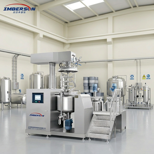 Mélangeur émulsifiant automatique sous vide en acier inoxydable 300L avec boîte de vitesses, moteur AC, pompe, levage hydraulique, circulation et contrôle PLC pour crème - Product Image 2