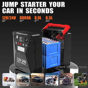 Tugas berat 12V/24V <span class=keywords><strong>Starter</strong></span> lompatan mobil dengan 4000A puncak arus Booster <span class=keywords><strong>Jump</strong></span> <span class=keywords><strong>Starter</strong></span> Power Bank Jumpstarter untuk baterai truk - Product Image 3