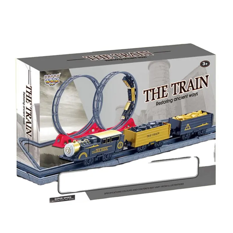 新しい子供のおもちゃ列車トラックおもちゃ鉄道移動バッテリー式小型プラスチックおもちゃモデル列車