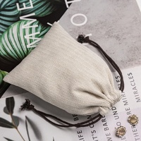 Tas kantong perhiasan tas tali serut katun Herringbone kualitas tinggi Logo kustom RTS