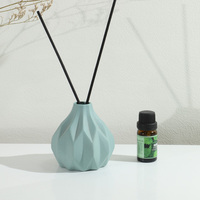 YBH 150ml Bouteille vide en céramique noire mate pour huile parfumée sans fumée, petit diffuseur à bâtonnets, diffuseur d'arômes