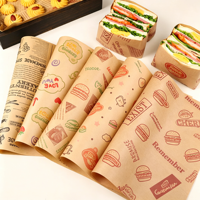 Papiers d'emballage pour sandwichs, hamburgers et cheeseburgers avec impression de logo personnalisé, de haute qualité, pour emballer les aliments, emballages pour biscuits