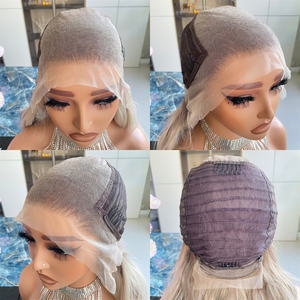 วิกผมสังเคราะห์แบบลูกไม้ด้านหน้า 13x6 สีบลอนด์ออมเบรแบบอุ่น ทนความร้อน ใย Futura ลอนนุ่ม วิกแบบ HD Lace Front ไม่ต้องใช้กาว - Product Image 6