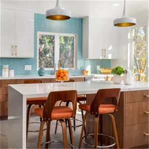 Prima <span class=keywords><strong>Kitchenette</strong></span> avec cuisinière et réfrigérateur Armoires de cuisine contemporaines en placage de bois - Product Image 4