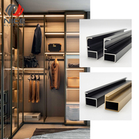 Profilé de porte en verre pour armoire de cuisine en alliage d'aluminium, fin et élégant, avec service de découpe pour la décoration - Prix usine personnalisé