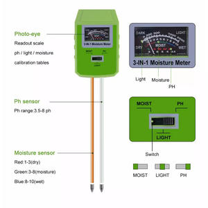 Novo 3 In1 Planta Flores Umidade Do Solo Luz PH Meter Tester Alta Qualidade Chegam para Jardim Profissional - Product Image 6