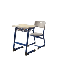 Chaise de bureau et table d'étude modernes, ergonomiques, durables, confortables, réglables en hauteur, en plastique, avec cadre métallique, pour une seule personne