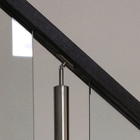 Terrasse Clôture Balustrade En Verre Tube Rond En Verre Trempé Garde-Corps Colonne Simple En Acier Inoxydable 304 Sécurité Verre Garde-Corps Poteau
