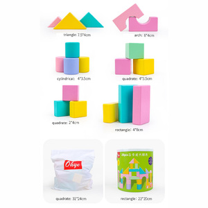 Classic Wood Large Particle Diy Building Blocks Stacking Sets Toy Macaron Montessori Educational Learning Toys Kids Boys Girls - Product Image 5