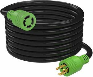 4プロング30アンプ25フィート発電機延長コードNEMA L14-30P/L14-30R 125/250V最大7500W 10ゲージSJTW発電機コード - Product Image 1