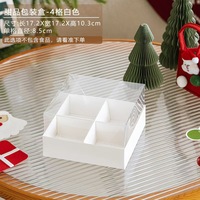 Boîte à gâteau mousse pliable de 2 pouces, qualité alimentaire, avec couvercle en plastique transparent et plateau en papier avec séparateurs (4/6 pièces)