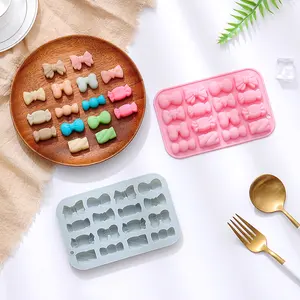 Diy 45腔蝴蝶结蝶形硅胶模具厨房用品软糖滴水模具巧克力模具烘焙饼干蛋糕模具