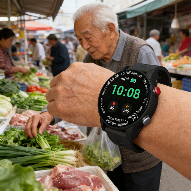 4G Senior Smart Watch GPS Tracking SOS Emergency Call Fall Detection Health Monitor Comfortable Strap Elderly Smartwatch