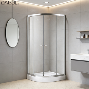 <span class=keywords><strong>Mampara</strong></span> de <span class=keywords><strong>Ducha</strong></span> Curva de Cuadrante con Marco a Medida, Puerta Corredera de Vidrio Templado para Esquina - Product Image 1