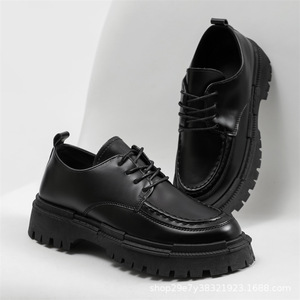 Zapatos de Vestir Negros Casuales de Negocios para Hombre, Estilo Británico, con Parte Superior de PU, Sin Cordones, para Novios - Product Image 5