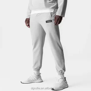 Custom Private Label Terry Men's Sport Jogger Bottoms Of Pants Zipper Utility Loop Cuffed Straight Leg SweatPants Zipper Pocket