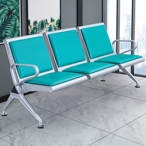 Silla Moderna de 3 Plazas en PU con Acabado de Acero Inoxidable para Áreas de Espera de Aeropuertos, Hospitales, Centros Comerciales, Oficinas y Parques - Product Image 5