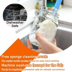 Frascos de Vidrio para Miel con Tapas, Boca Ancha, Color Ámbar, Borosilicato, Mini 2oz 4oz 8oz, Almacenamiento de Alimentos para Cocina - Product Image 5