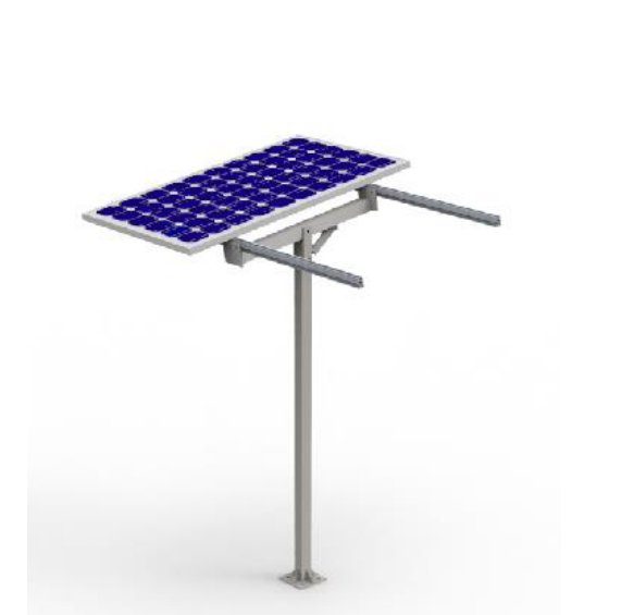 Convenient Aluminum PV Single Pole Adjustable Solar Mount