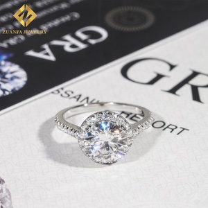 Anillo de Diamante Moissanite con Certificado GRA, Plata de Ley 925, Conjunto de Joyería Fina para Mujer, Compromiso - Product Image 2