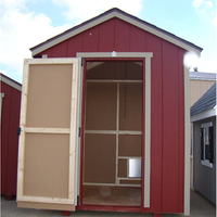 Grand chenil extérieur en bois personnalisable de style campagnard américain avec course durable pour chiens et chats