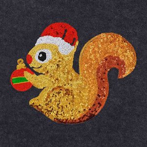 Écusson de vêtements de bricolage Écureuil avec conception de chapeau de Père Noël - Product Image 4