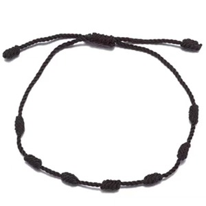 Bracelet en <span class=keywords><strong>corde</strong></span> tressé fait main, ajustable, porte-bonheur à 7 nœuds, pour couple et amis - Product Image 4