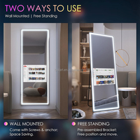 Miroir LED intelligent Android rectangulaire moderne, éclairé, étanche, avec écran tactile, toutes fonctions, taille personnalisable, pour salle de bain et barbier