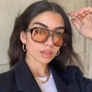 Nuevas Gafas de Sol Retro 2022 con Montura de PC, Doble Puente, para Mujer, Diseño Cuadrado de Piloto, Color Negro Leopardo - Product Image 1