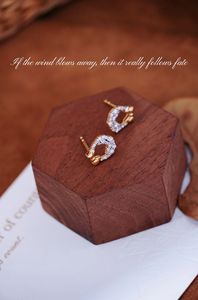 Bijoux de mode Xinfly, or véritable 18 carats et diamant naturel 0,28 carat, style oreilles de chat mignonnes, boucles d'oreilles - Product Image 2