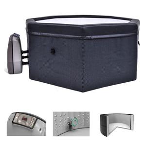 Jacuzzis octogonales de espuma ecológica personalizados para 6 personas, de ratán negro con sistema de masaje de burbujas y bomba externa. - Product Image 1