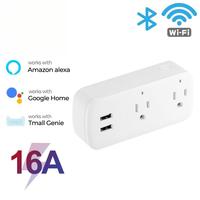 Prise intelligente WiFi électrique, application EWelink et contrôle vocal Alexa, surveillance de la consommation, minuterie, compte à rebours, utilisation en garage, extérieur, hôtel, camping-car