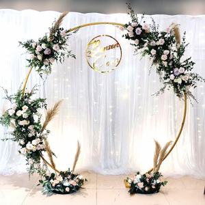 Bán buôn 8.5ft rộng 9.5ft cao thêm đám cưới lớn vòm với cơ sở vàng kim loại bóng Arche Backdrop đứng cho Đảng trang trí - Product Image 3