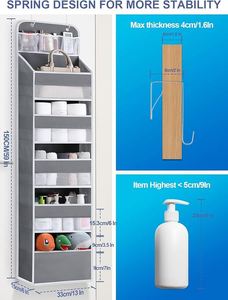 Over the Door Organizer 6 Shelf with 8 <b>Large</b> Pockets Behind Door Organizer for Bathroom Bedroom Dorm - Product Image 4