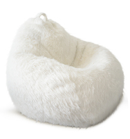 Fauteuils poufs en forme de larme à poils longs