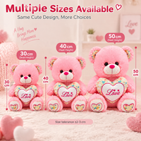 Ours en peluche personnalisé assis, animaux en peluche roses, blancs, trois couleurs, pour les acheteurs de fleuristes