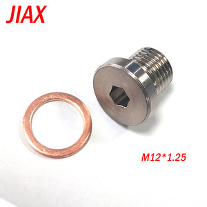 Tapón de aceite de acero inoxidable M12X1.25 con junta de cobre para aplicación en motores de automóviles - Product Image 4