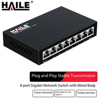 HAILE Commutateur Ethernet de bureau en métal 8 ports 10/100/1000 Mbps RJ45, Appareils réseau Fast Ethernet pour PC - Vente en gros