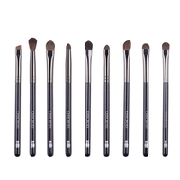 CHICHHODO Ensemble de 9 pinceaux de maquillage pour les yeux en série Little Bear, noir nacré, pinceaux pour fards à paupières, sourcils, anticernes, estompage, doux