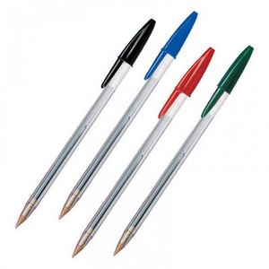 Bulk Custom Logo Promotional 1.0mm Writing Flexible Round Barrel Plastic Ballpoint Pen Blue/Black/Red Ink Silk Screen Printed - Product Image 2